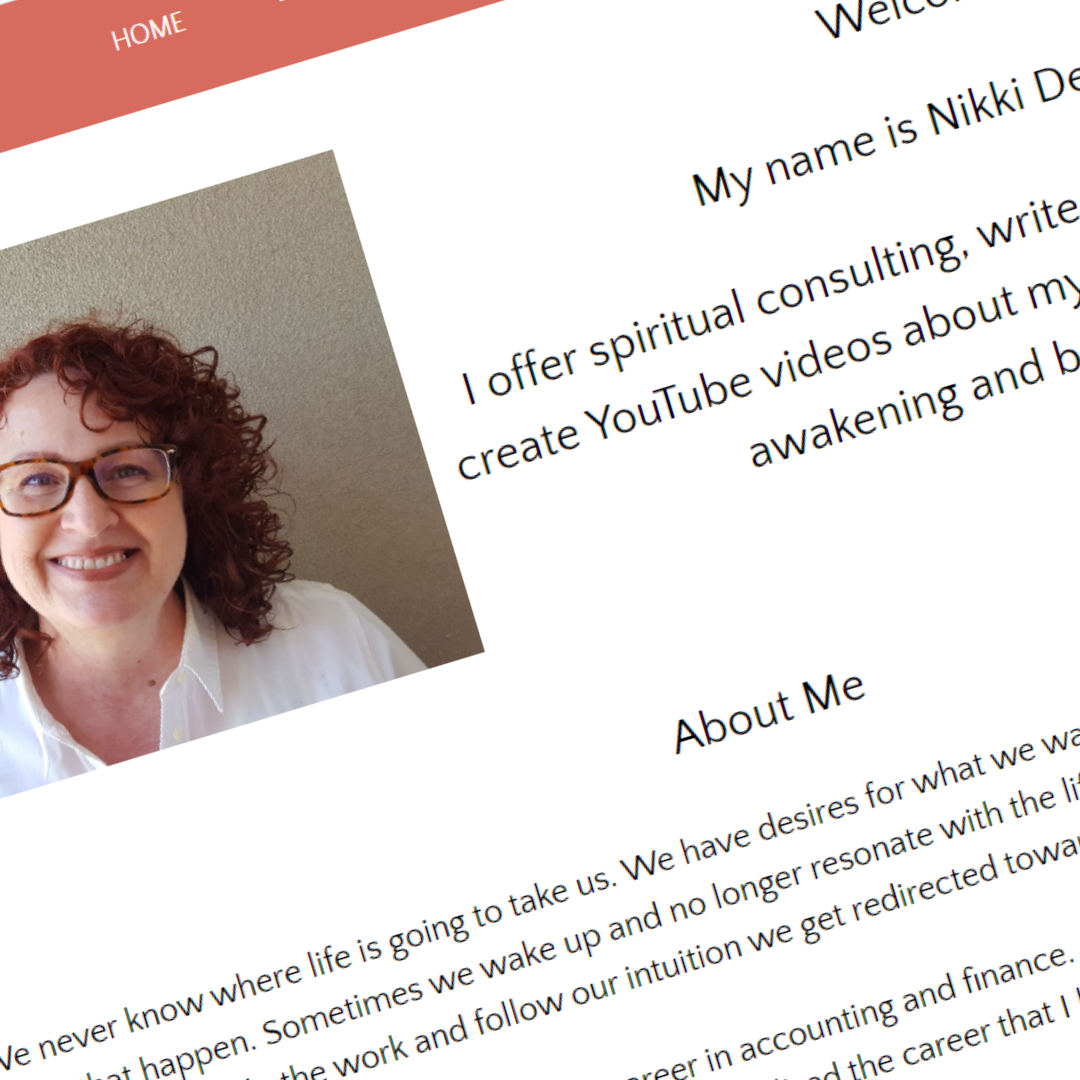 A screenshot of my website's current homepage.