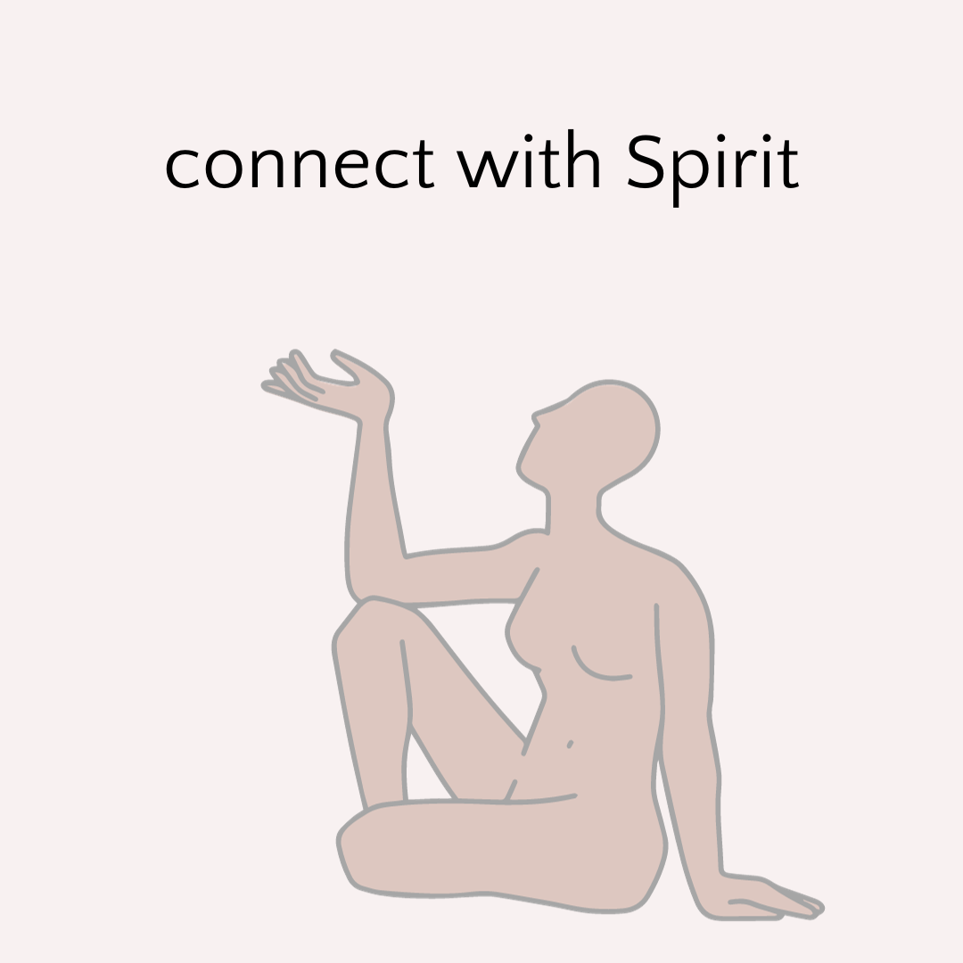 A representation of a soul and text that reads "connect with Spirit".