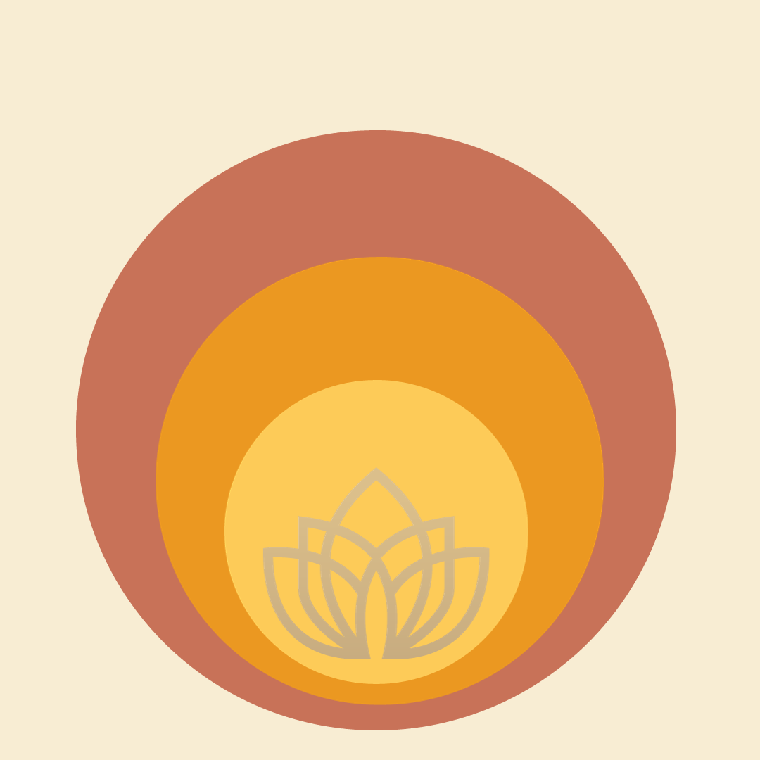 Concentric circles surrounding a lotus flower.